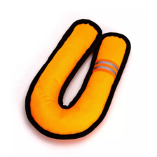 Nobleza Textilná hračka pre psy v tvare U s pískatkom oranžová